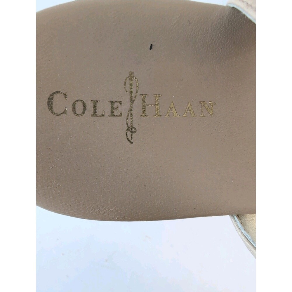 Cole Haan Ivory Leather Woven Platform Wedge Sandals Women's Size 9.5 B - Picture 11 of 11